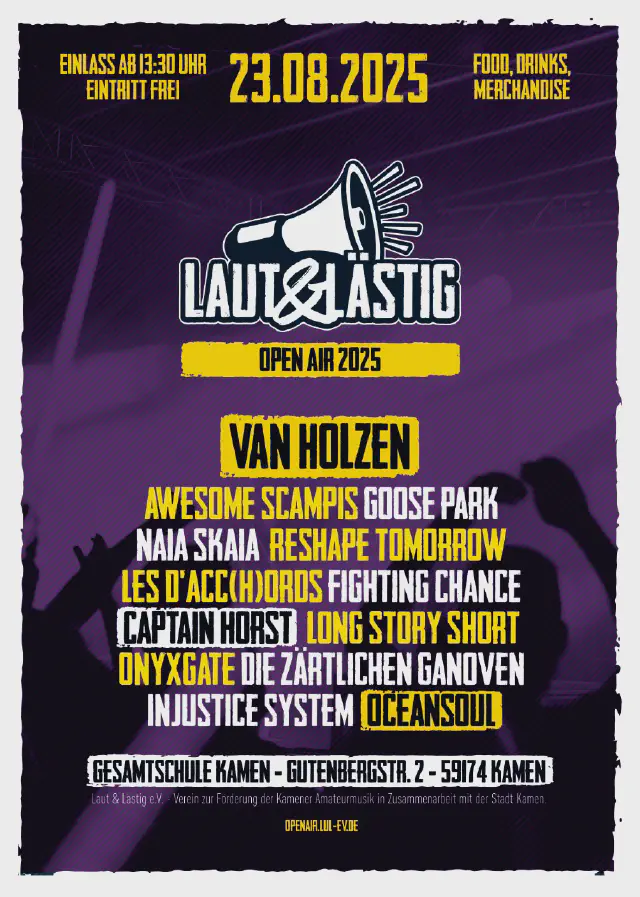 Flyer vom Open Air 2025 mit Bandauflistung